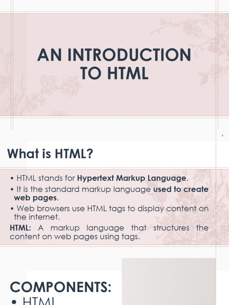 An Introduction To HTML | PDF