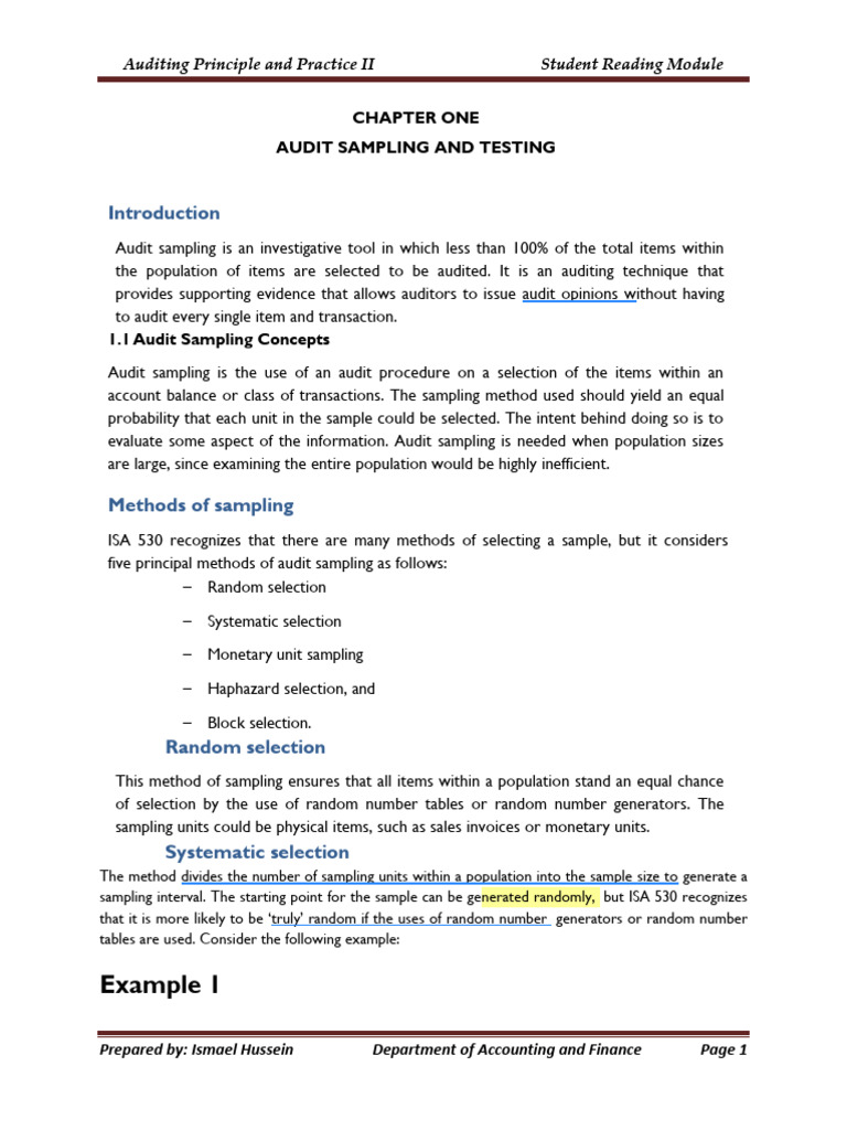 Audit Lecture Note CH 1 2 3 and 4 | PDF | Audit | Internal Control