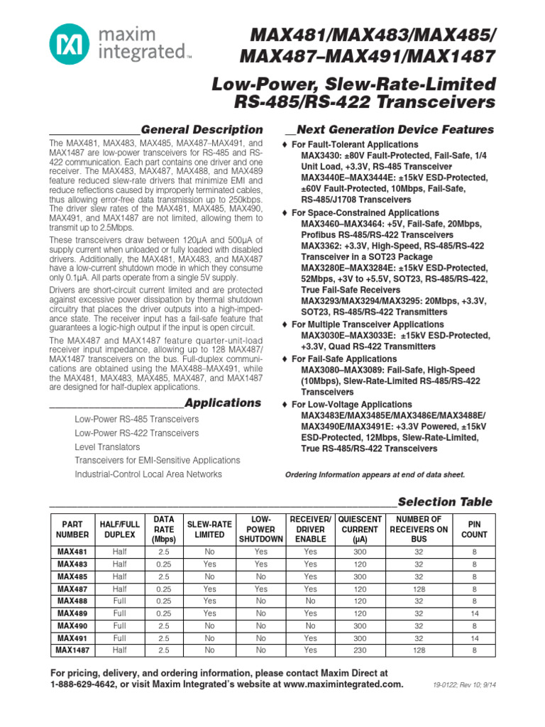 MAX1487-MAX491 | PDF