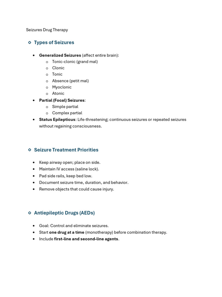 23 Seizures Drug Therapy | PDF | Epilepsy | Diseases And Disorders