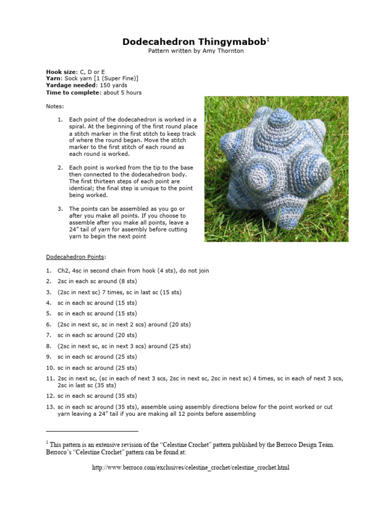 Dodecahedron Thingy | PDF | Crochet | Textile Arts