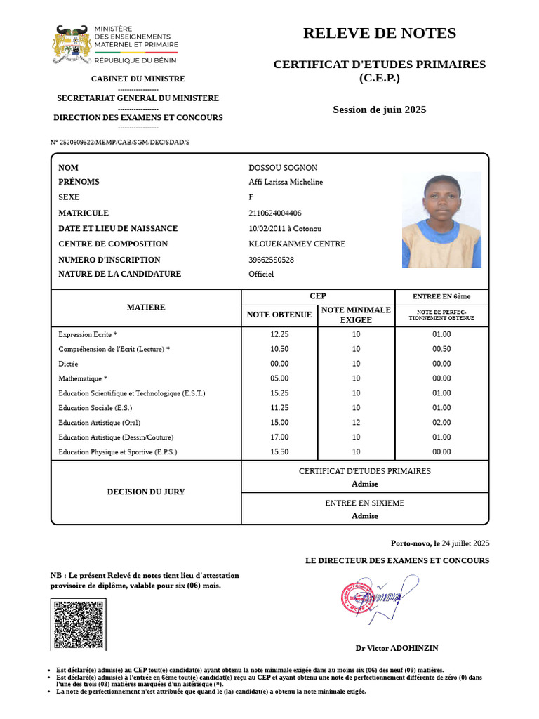 2026 Releve de Notes de 396625S0528 | PDF