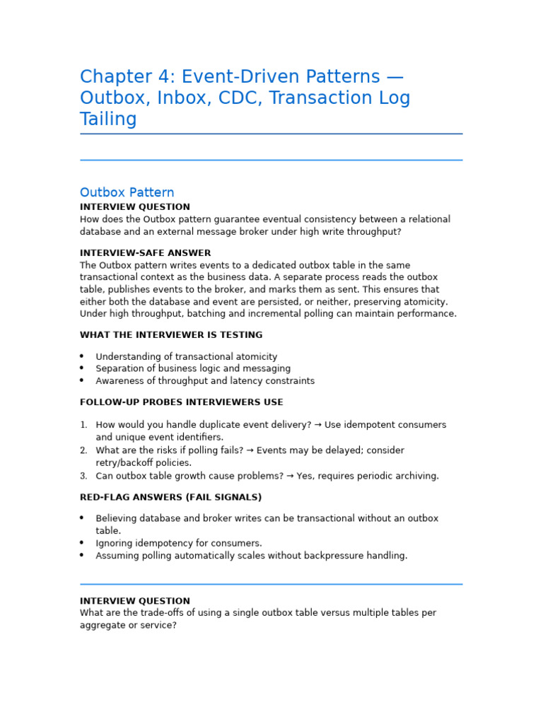 38 Event Driven Patterns Outbox Inbox CDC Transaction Log Tailing ...
