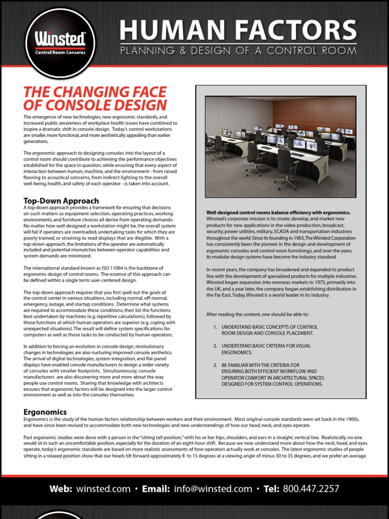 Factors For Control Room Design | PDF | Computer Monitor | Display ...