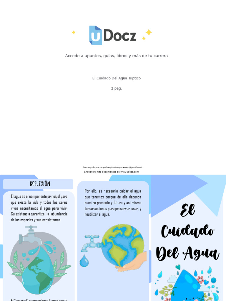 El Cuidado Del Agua 716914 Downloadable 9192578 | PDF | Agua | Entorno ...
