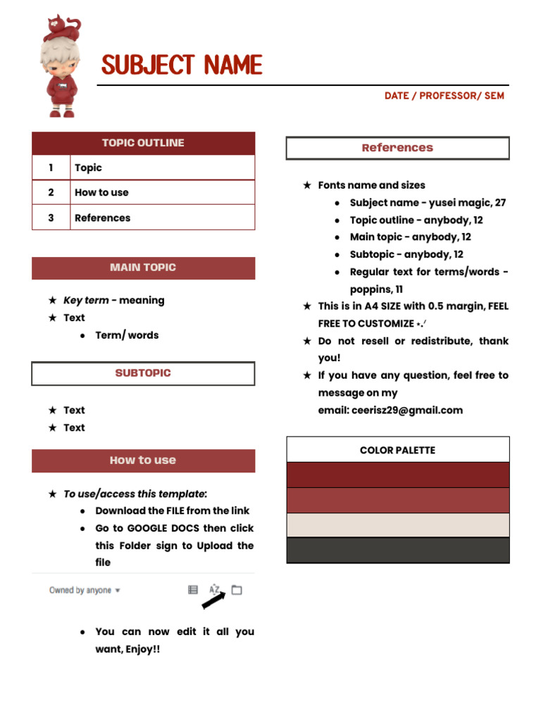 Hirono Inspired Theme - Notes Template | PDF