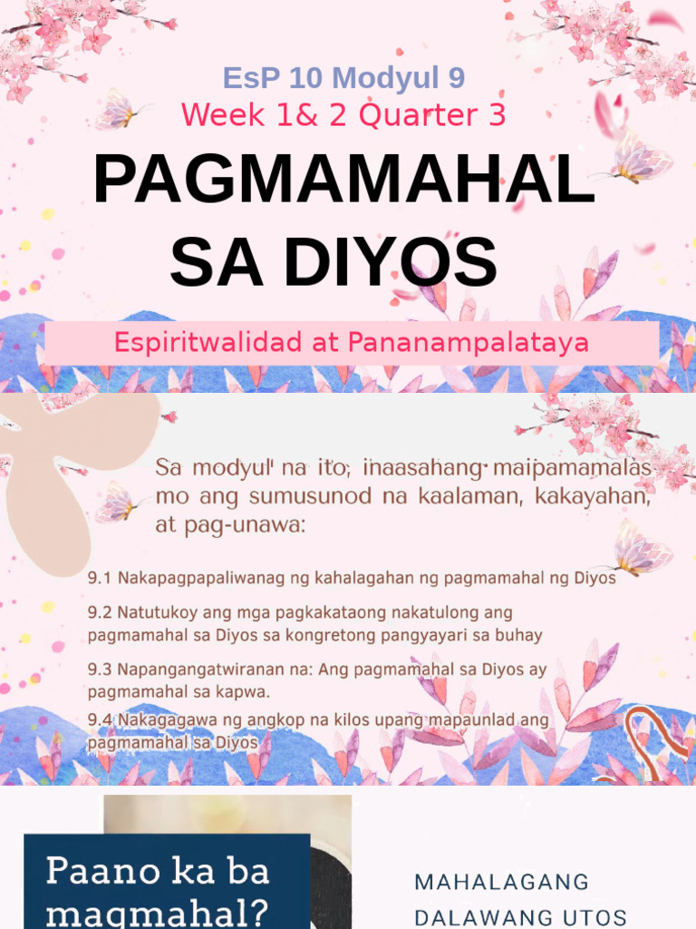 Modyul 9 Ang Pagmamahal Sa Diyos | PDF