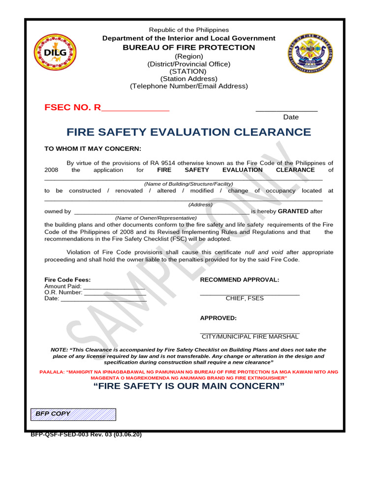 Sample Fsec | PDF | Fire Safety