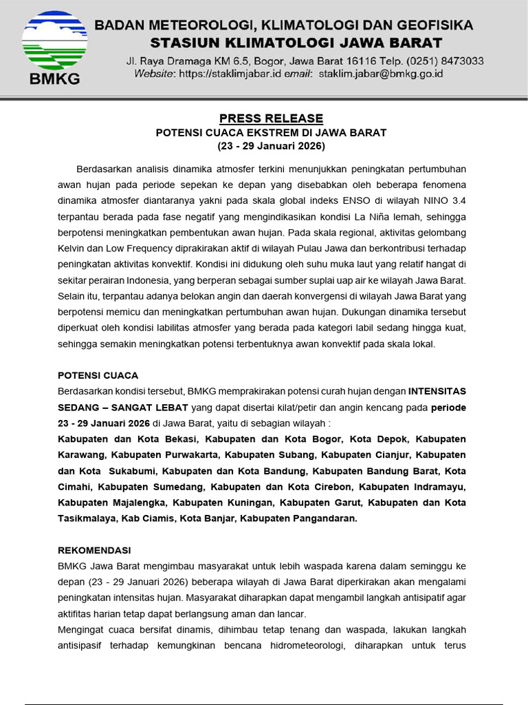 Dokumen Press Rilis 22 Januari 2026 - 20260123074218 | PDF