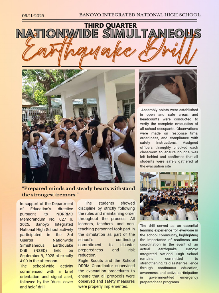 3rd Quarter NSED 2025 | PDF | Emergency Management | Learning
