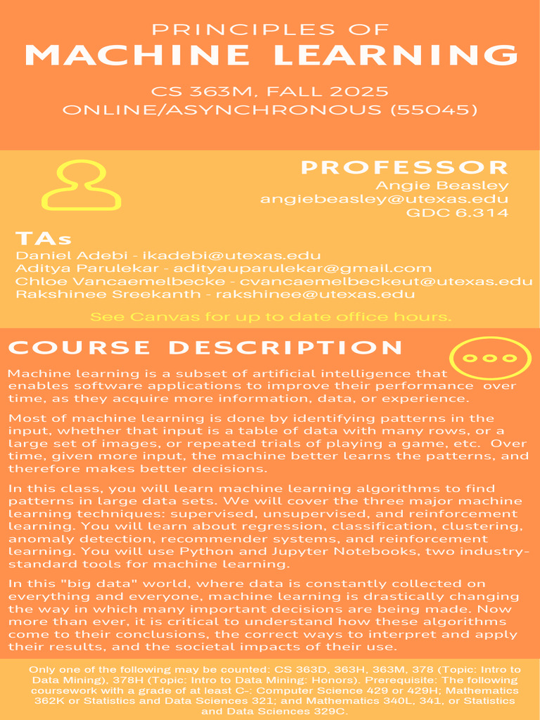 Fall 2025 VIRTUAL Machine Learning | PDF | Machine Learning ...