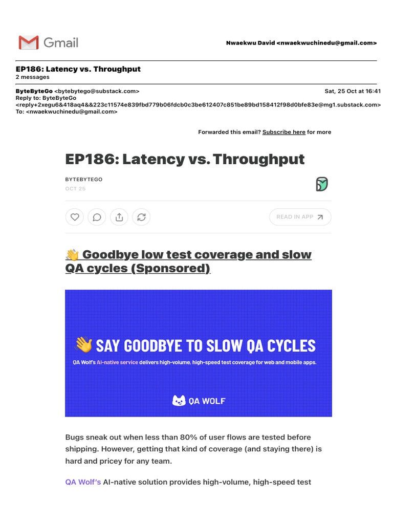 EP186 - Latency vs. Throughput | PDF | Databases | Scalability