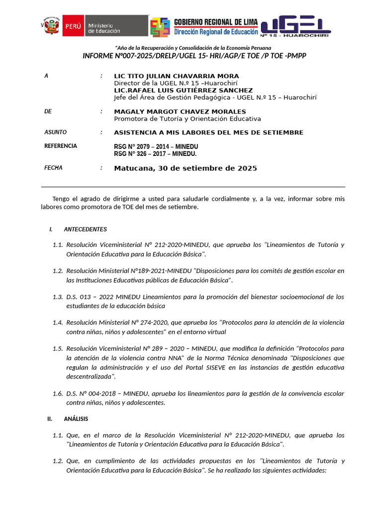 Informe - Noviembre 2025 | PDF | Salón de clases | Aprendizaje