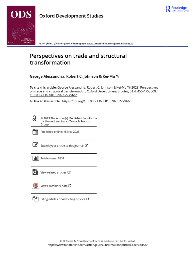 Perspectives On Trade and Structural Transformation | PDF | Exports ...