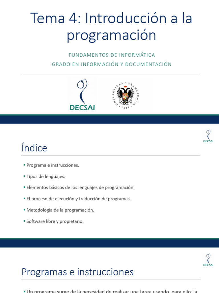 Tema4 - Fundamentos de Informática | PDF | Programa de computadora ...