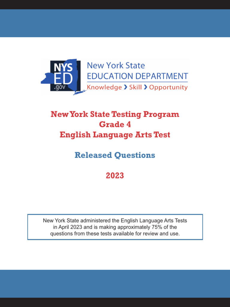 2023 Grade 4 English Language Arts Released Questions | PDF | Multiple ...