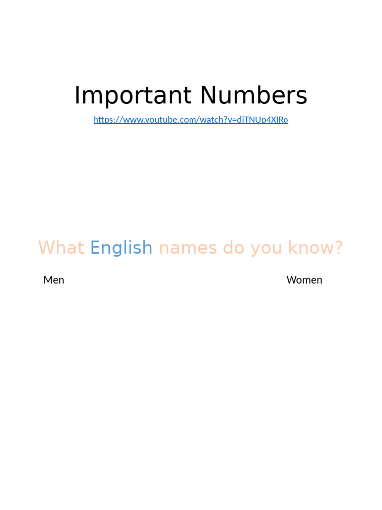 Unit 22 Important Numbers | PDF