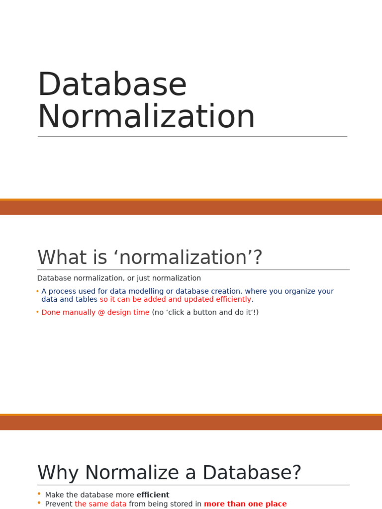 03.1 Normalization S 271 Database Systems Lecture # | PDF | Databases ...
