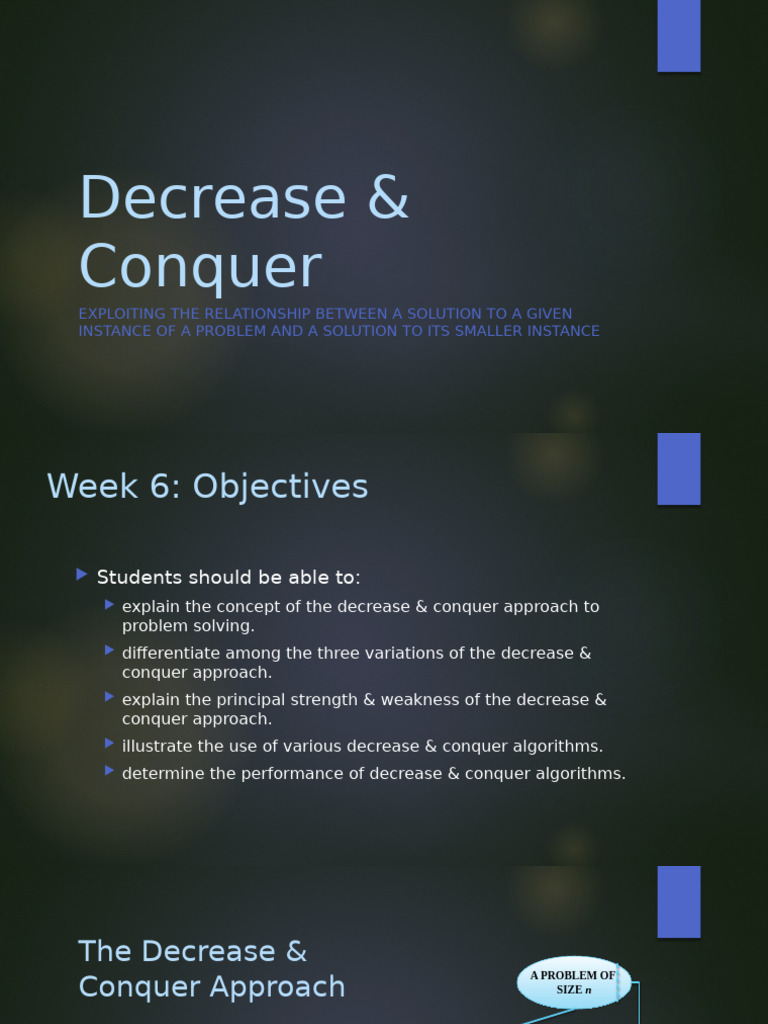 Decrease and Conquer Technique | PDF | Discrete Mathematics ...
