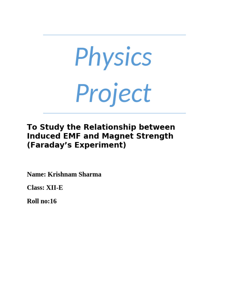 Faradays Experiment | PDF