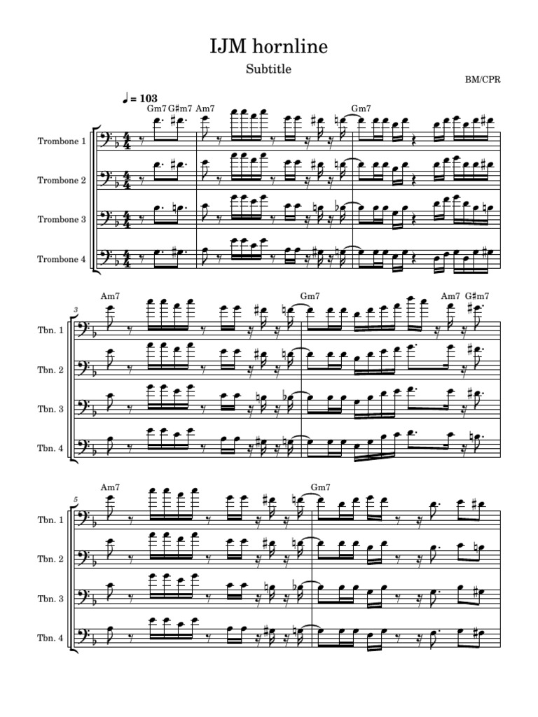 IJM Hornline-Score and Parts | PDF