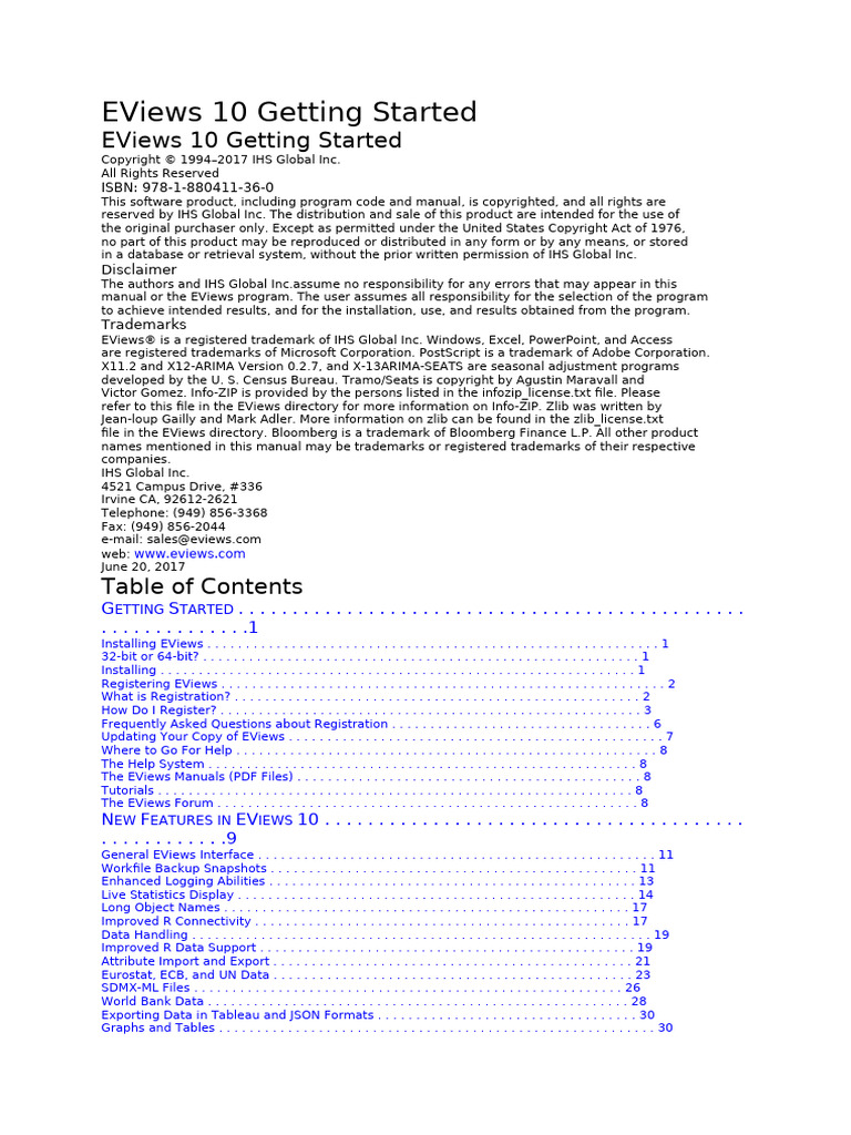 EViews 10 Getting Started | PDF | Computer File | 64 Bit Computing