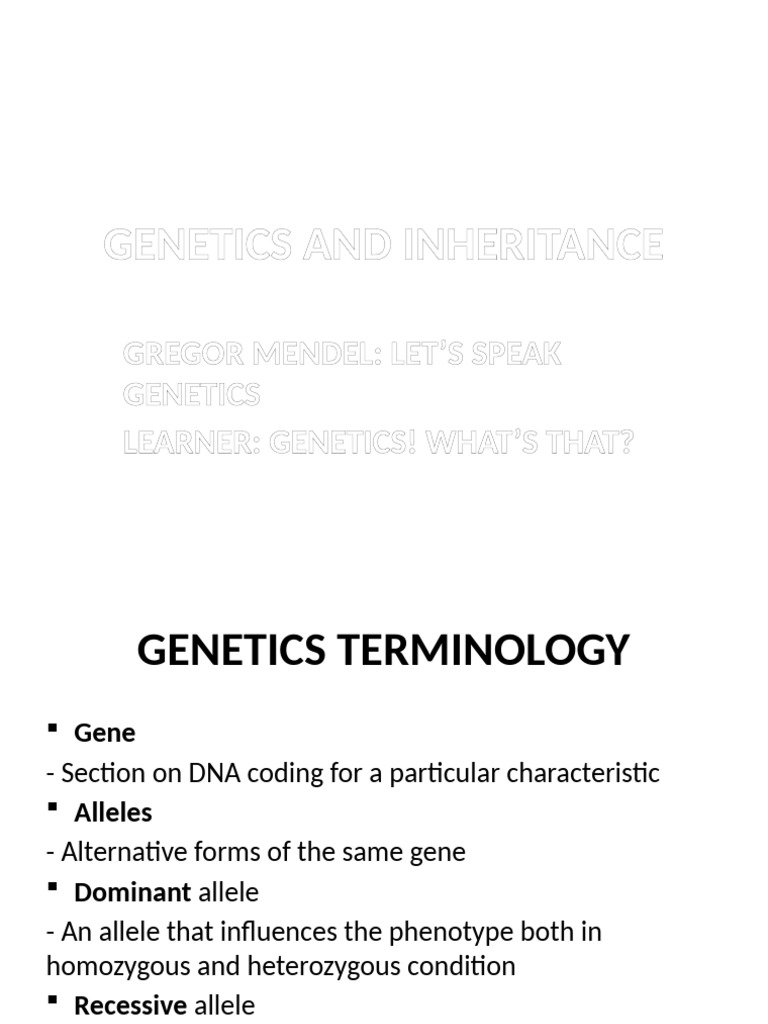 Genetics and Inheritance | PDF | Dominance (Genetics) | Genotype