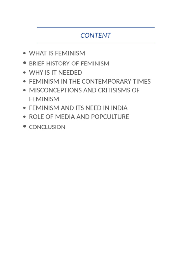 Need For Feminism History | PDF | Gender Studies | Feminism