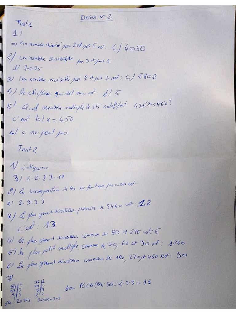 Devoir 2 Math | PDF