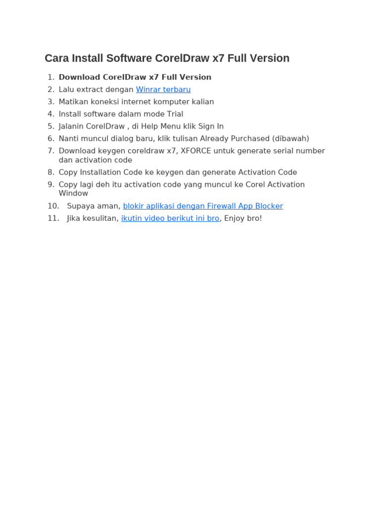 Cara Install Software CorelDraw x7 Full Version | PDF