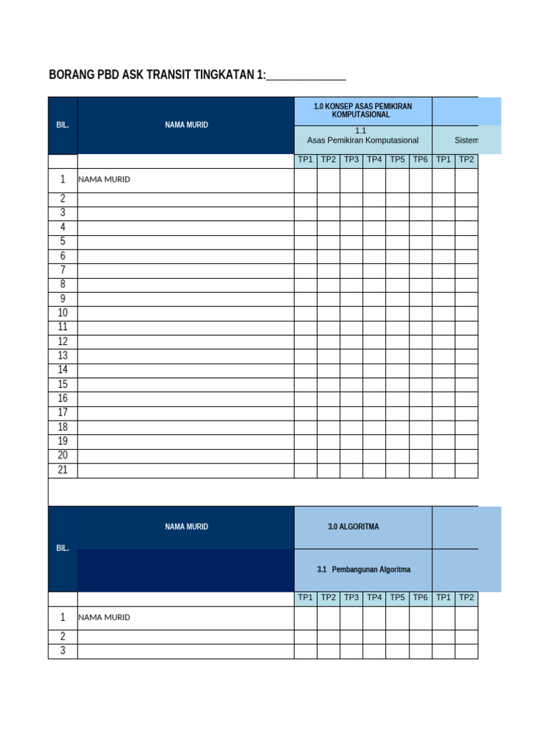 PBD Transit ASK Ting 1 | PDF