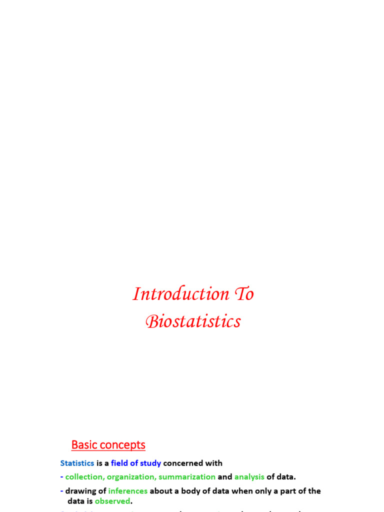 1.biostatistics UNIT 1 | PDF | Statistics | Biostatistics