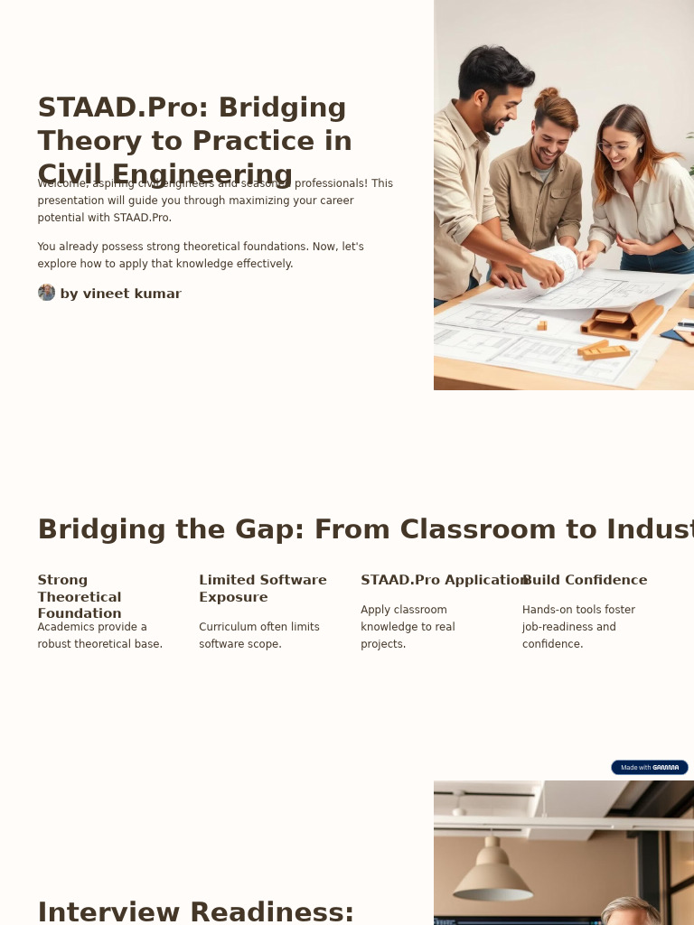 STAADPro Bridging Theory to Practice in Civil Engineering | PDF ...