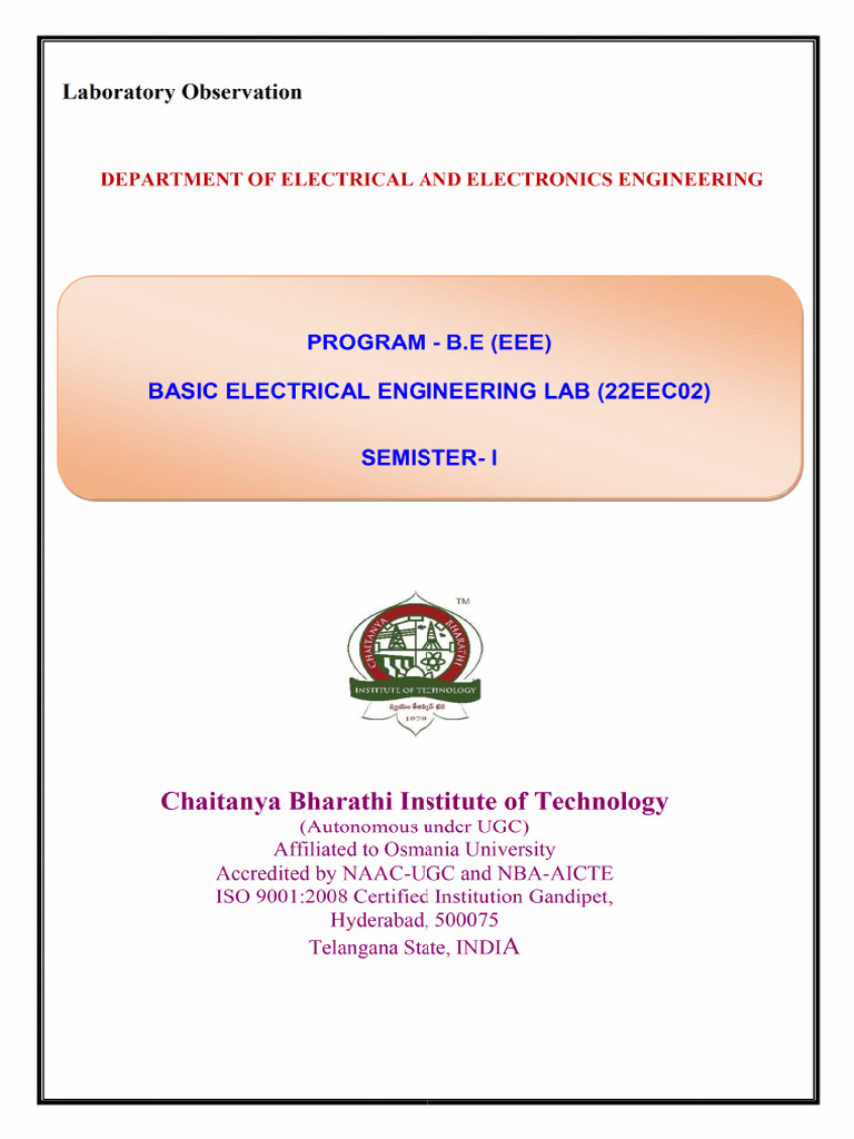 Bee Lab Manual Final | PDF