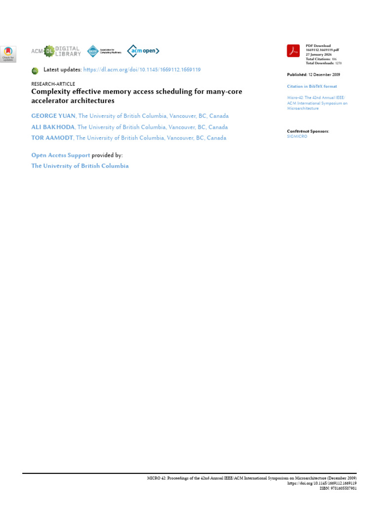 Complexity Effective Memory Access Scheduling For Many-Core Accelerator ...