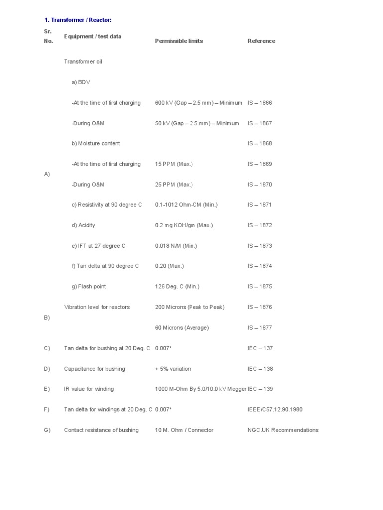 Standards of Electrical Tests | PDF