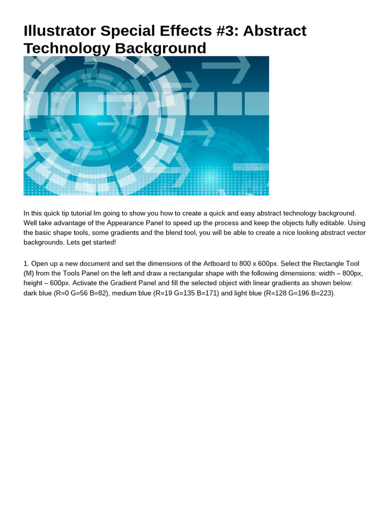 Illustrator Special Effects 3 Abstract Technology Background | PDF