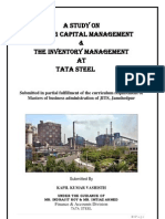 Project Reprot On Working Capital &amp Inventory Management at TATA STEEL