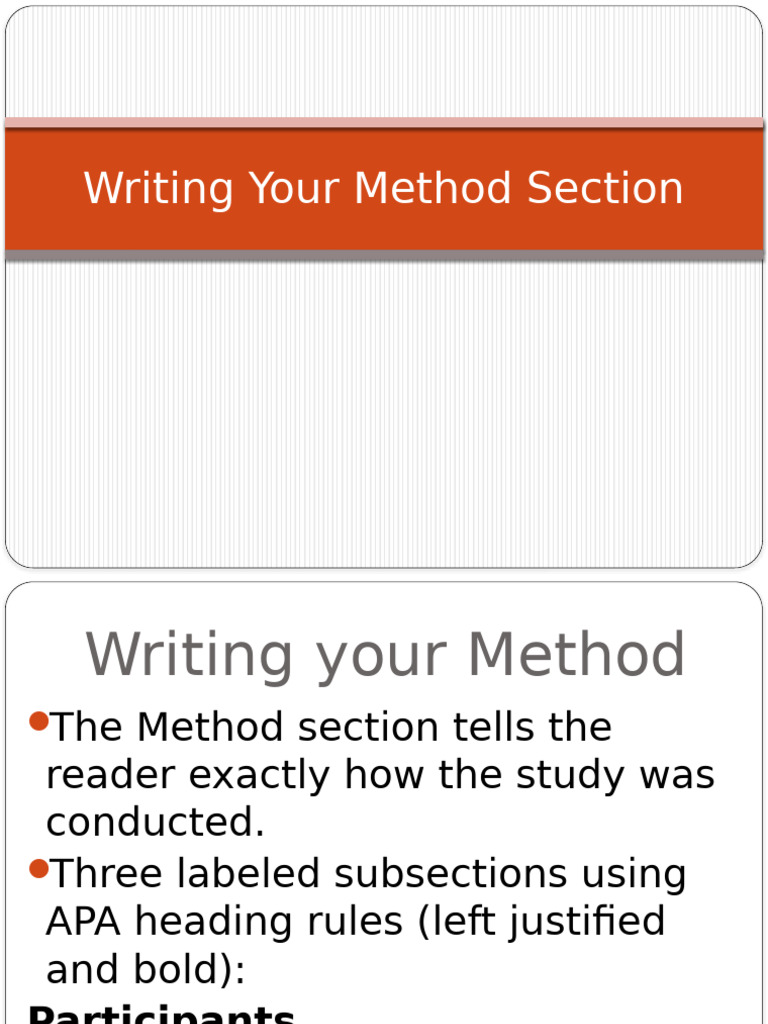 Module 8 Writing Your Method Section | PDF