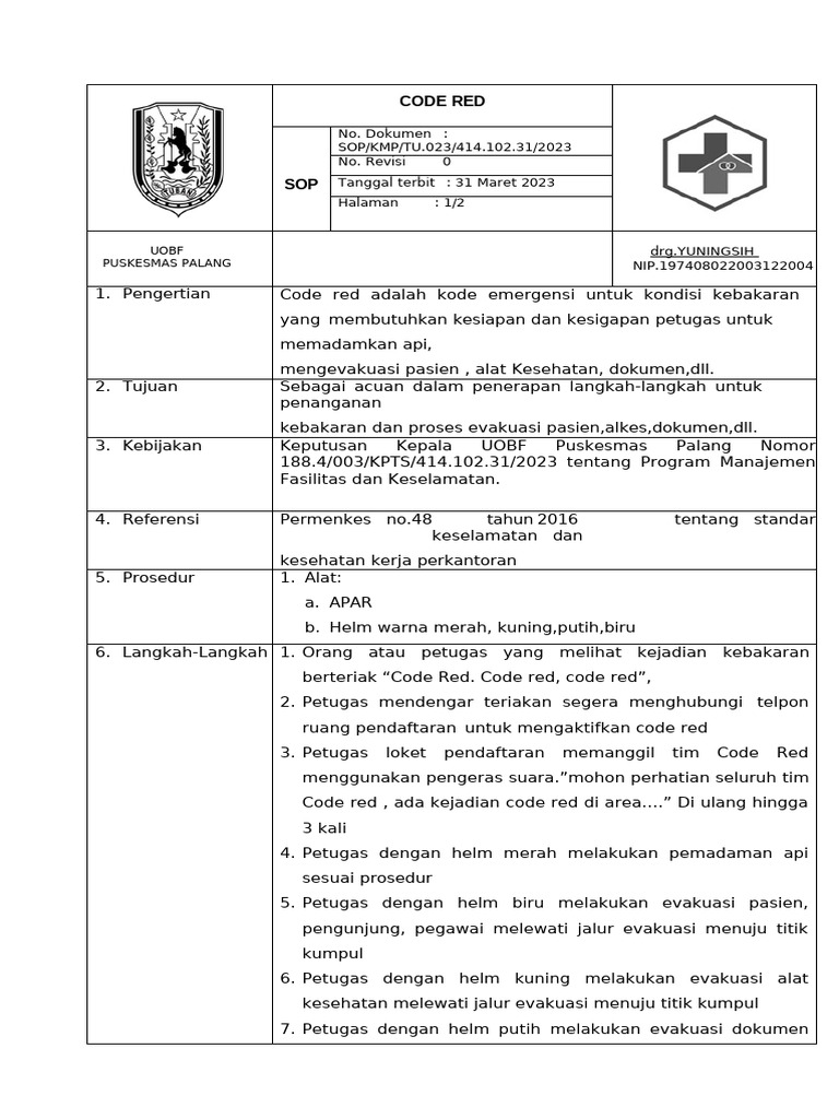 1.4.4.b. SOP CODE RED | PDF