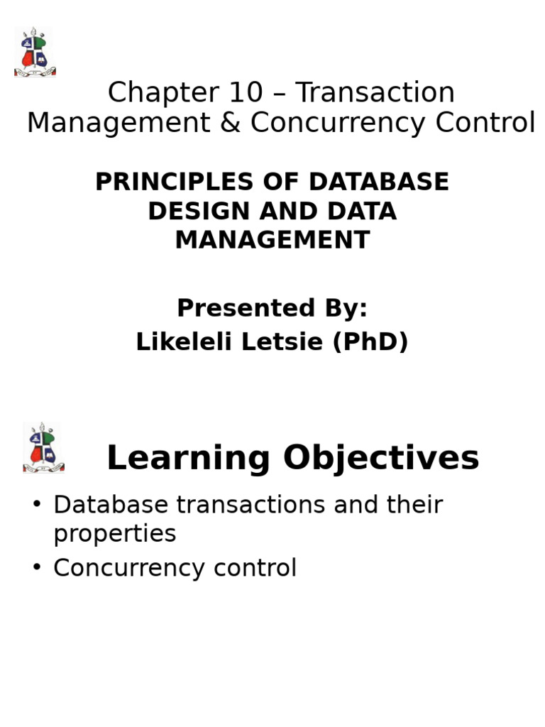L11-Chapter 10 - Transaction - Concurrency | PDF | Database Transaction ...