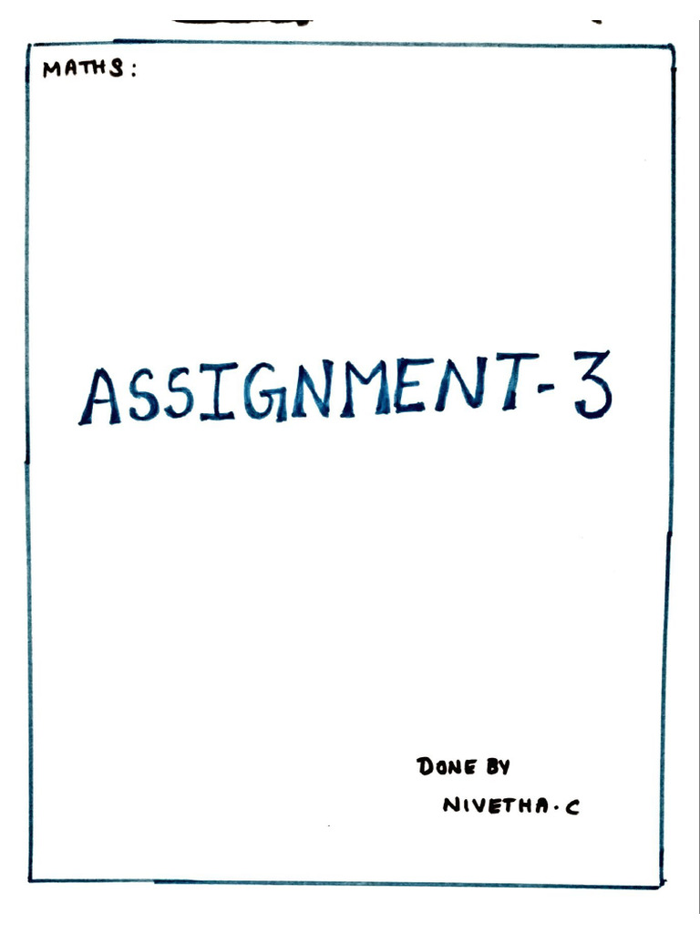Assignment 3 (Maths) | PDF