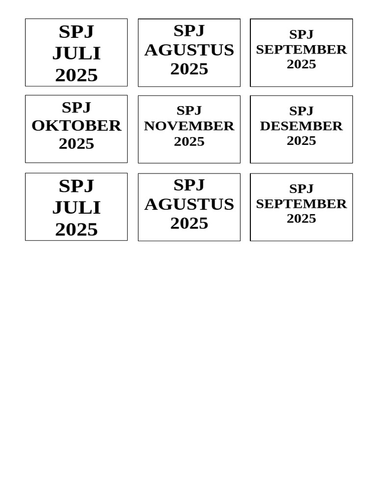Label Bulan SPJ | PDF
