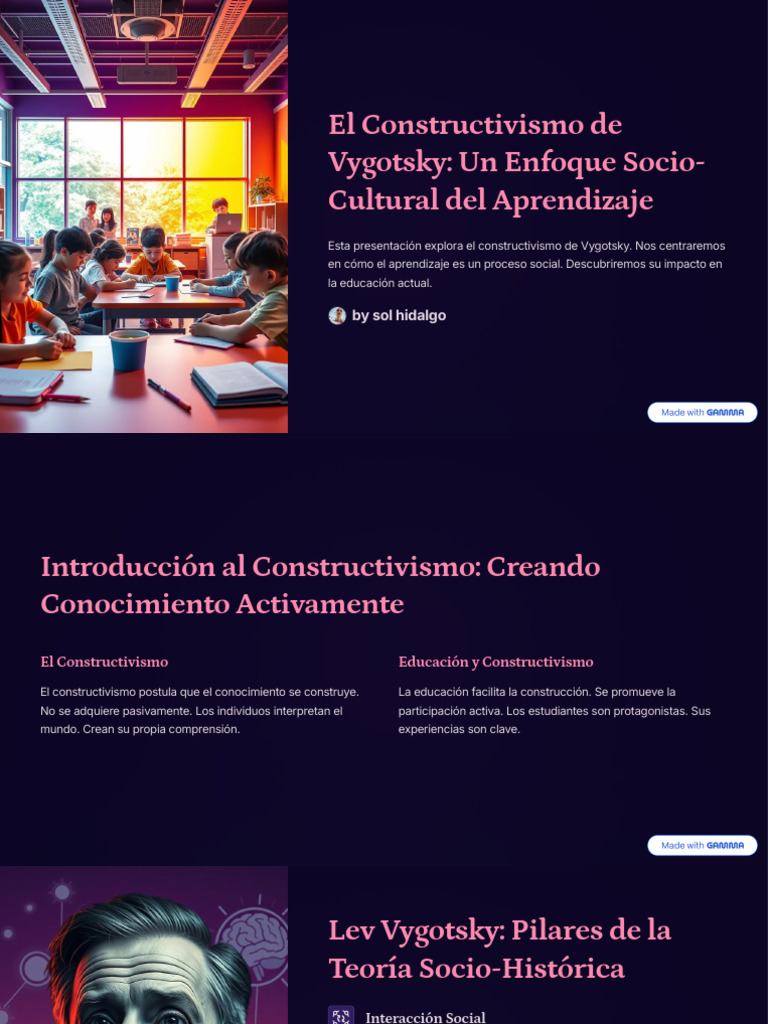 El Constructivismo de Vygotsky Un Enfoque Socio Cultural Del ...