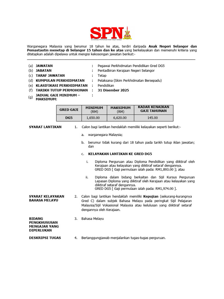 8-Peg.perkhidmatan Pendidikan DG5 (B . Melayu) | PDF