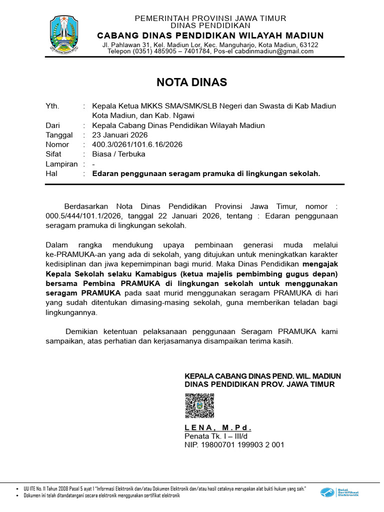 Notdin Seragam Pramuka - Sign | PDF