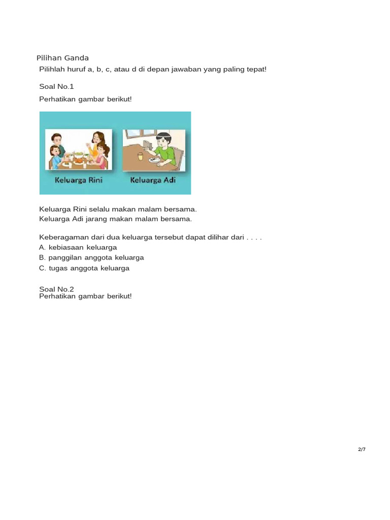 4.b Indo Kls 2 Bab 4 Ciri Khas Keluargaku | PDF