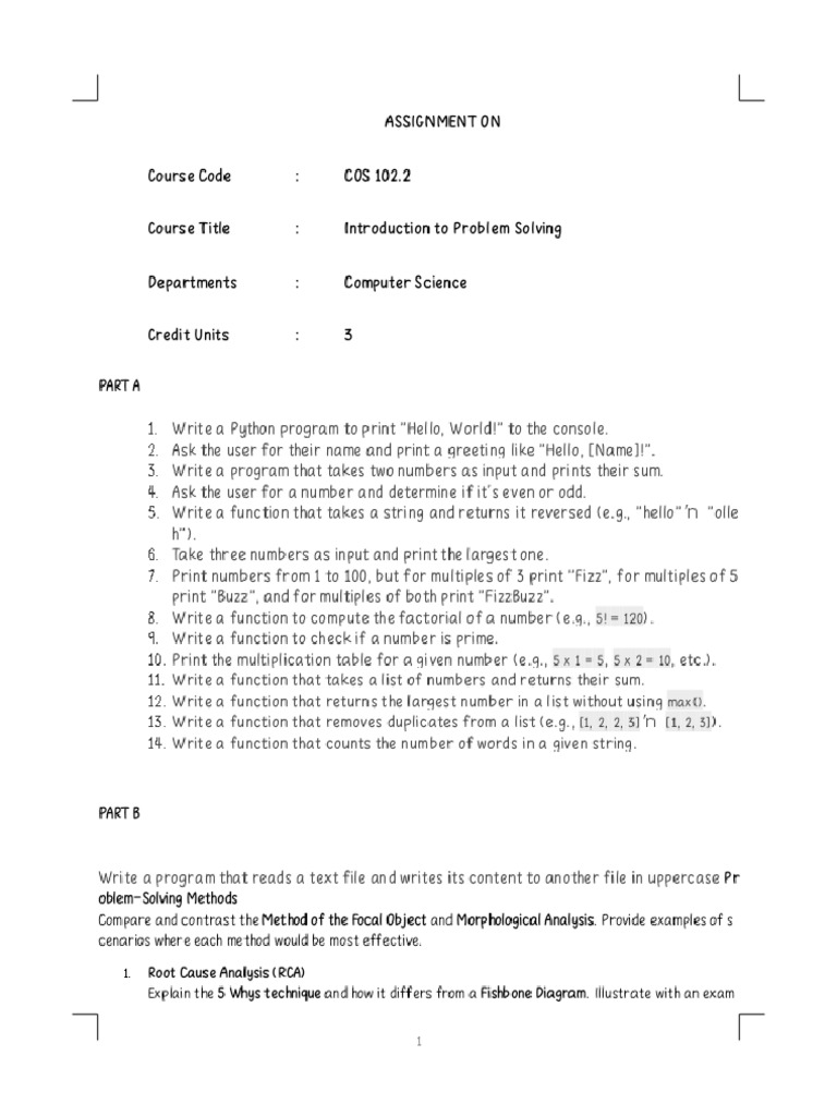 Assignment on Cos 102.2_phoenix | PDF