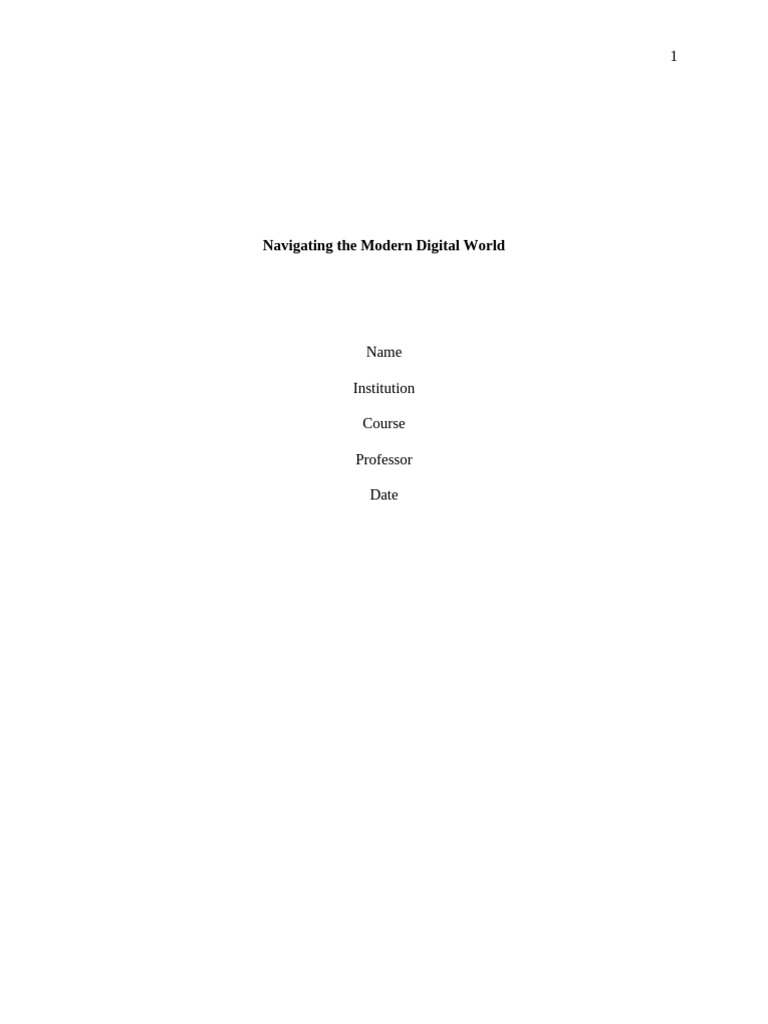 Navigating The Modern Digital World | PDF | Cloud Computing | Augmented ...