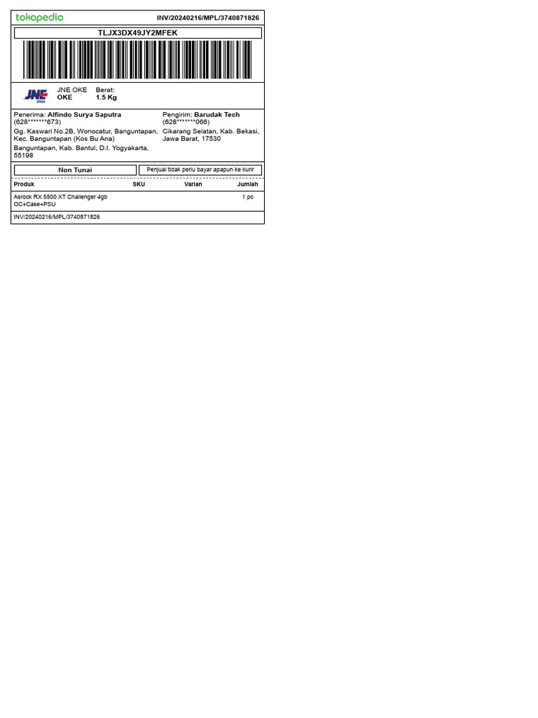 Pengaturan Label Pengiriman | PDF